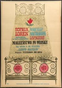 7j713 MARRIAGE ITALIAN STYLE Polish 23x33 1966 Matrimonio all'Italiana, Krolikowski & Stachurski!