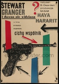 7j656 SECRET PARTNER Polish 16x23 1961 Stewart Granger, Haya Harareet, Bernard Lee, Baczewska art!