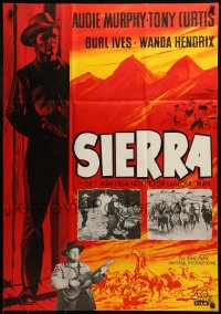 7j071 SIERRA Swedish R1963 cowboy Audie Murphy w/pretty Wanda Hendrix in western action, Bjorne!