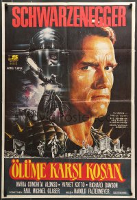 7j314 RUNNING MAN Turkish 1988 different art of Arnold Schwarzenegger by Renato Casaro!
