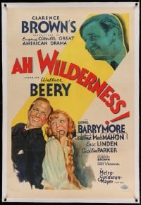 7k006 AH WILDERNESS linen style C 1sh 1935 Wallace Beery in Eugene O'Neill's American drama!