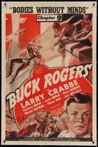 7k029 BUCK ROGERS linen chapter 9 1sh 1939  Buster Crabbe, Universal serial, Bodies Without Minds!