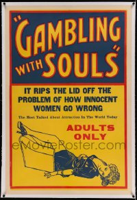 7k072 GAMBLING WITH SOULS linen 1sh 1936 rips the lid off how innocent women go wrong, ultra rare!
