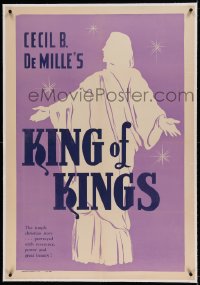 7k112 KING OF KINGS linen 1sh R1960s Cecil B. DeMille silent Biblical epic, the picture of pictures!