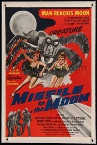 7k143 MISSILE TO THE MOON linen 1sh 1959 giant fiendish creature, a strange and forbidding race!
