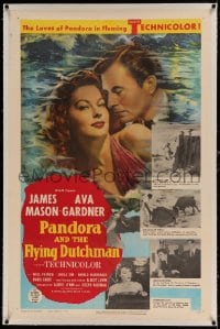 7k172 PANDORA & THE FLYING DUTCHMAN linen 1sh 1951 romantic c/u of James Mason & sexy Ava Gardner!