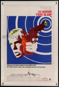 7k178 POINT BLANK linen 1sh 1967 cool art of Lee Marvin, Angie Dickinson, John Boorman film noir!