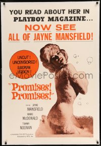 7k182 PROMISES PROMISES linen 1sh 1963 sexy image of naked Jayne Mansfield covered only by bubbles!