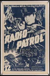 7k186 RADIO PATROL linen 1sh R1940s serial, thrilling adventures with the crime smashing police!