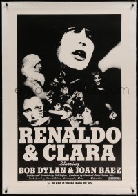 7k190 RENALDO & CLARA linen 1sh 1978 great photo montage of Bob Dylan & Joan Baez, rock 'n' roll!