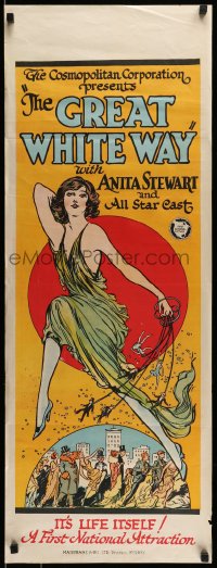 7m102 GREAT WHITE WAY long Aust daybill 1924 great art of sexy Anita Stewart over New York City!