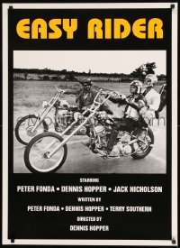7m005 EASY RIDER 25x35 English commercial poster 1990s Fonda, Nicholson & Hopper on motorcycles!