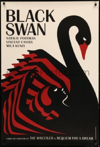 7m002 BLACK SWAN teaser DS English 1sh 2010 Darren Aronofsky, merged swan & dancer deco La Boca art!