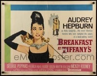 7m201 BREAKFAST AT TIFFANY'S 1/2sh 1961 most classic artwork of sexy elegant Audrey Hepburn!