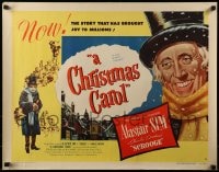 7m202 CHRISTMAS CAROL style B 1/2sh 1951 Charles Dickens holiday classic, Alastair Sim as Scrooge!