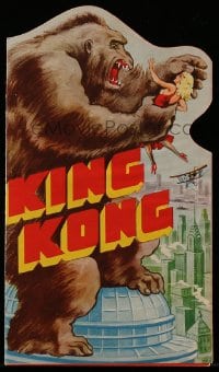 7m016 KING KONG die-cut herald 1933 many wonderful special effects scenes with great monster art!