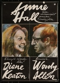 7m294 ANNIE HALL Hungarian 23x32 1980 art of Woody Allen & Diane Keaton by Gyarfas Gabor, rare!