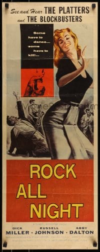 7m197 ROCK ALL NIGHT insert 1957 rock & roll, some have to dance... some have to kill, sexy art!