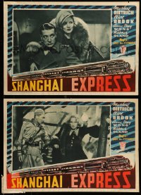 7m290 SHANGHAI EXPRESS set of 4 Italian 13x19 pbustas R1953 Josef von Sternberg, Marlene Dietrich