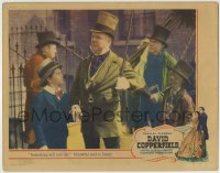 7m042 DAVID COPPERFIELD LC 1935 W.C. Fields as Micawber tells Bartholomew something will turn up!