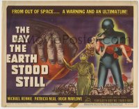 7m043 DAY THE EARTH STOOD STILL TC 1951 classic art of Gort holding Patricia Neal, Michael Rennie!