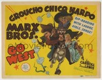7m046 GO WEST TC 1940 best different art of cowboys Groucho, Chico & Harpo Marx by Al Hirschfeld!