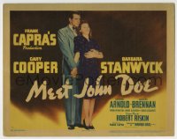 7m063 MEET JOHN DOE TC 1941 Frank Capra, Gary Cooper, Barbara Stanwyck, rare linen first release!