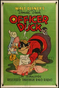 7m027 OFFICER DUCK 1sh 1939 Disney cartoon, Donald Duck in baby disguise w/ crook Tiny Tom, rare!