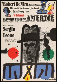 7m309 ONCE UPON A TIME IN AMERICA Polish 27x39 1986 Robert De Niro, Sergio Leone, Mlodozeniec art!