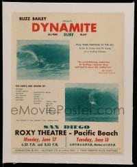 7m168 DYNAMITE linen 9x11 special poster 1962 Buzz Bailey all-time surf blast + rare 1930s footage!