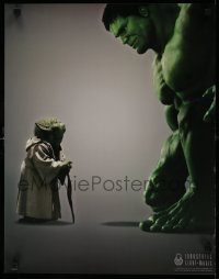 7m215 INDUSTRIAL LIGHT & MAGIC 18x23 special poster 2003 Star Wars, Yoda looking up at the Hulk!