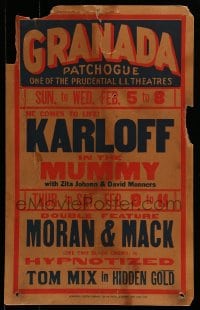 7m182 MUMMY local theater WC 1933 Boris Karloff comes to life with Zita Johann & David Manners!