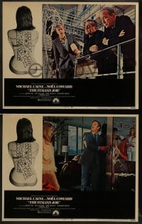 7m036 ITALIAN JOB set of 8 LCs 1969 Michael Caine, great map on sexy girl border image, rare!