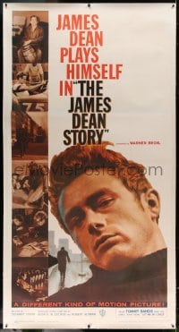 7p054 JAMES DEAN STORY linen 3sh 1957 different huge close up + six photos from his movies, rare!