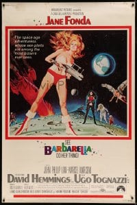 7p007 BARBARELLA 40x60 1968 sexiest sci-fi art of Jane Fonda by Robert McGinnis, Roger Vadim!