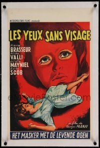 7p212 EYES WITHOUT A FACE linen Belgian 1962 Georges Franju's Les Yeux Sans Visage, great art!