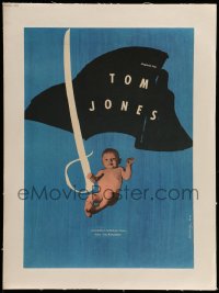 7p200 TOM JONES linen Czech 12x17 1966 Albert Finney, different Kadrnozka art of baby with sword!