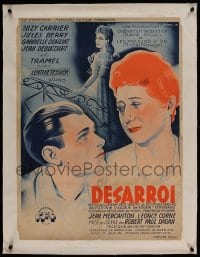 7p262 DISTRESS linen French 24x32 1947 Sardou's play Odette set in New York, Boris Grinsson art!