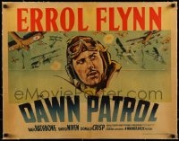 7p107 DAWN PATROL linen style A 1/2sh 1938 pilot Errol Flynn & planes + personally signed check!