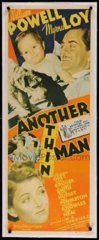7p115 ANOTHER THIN MAN linen insert 1939 William Powell & Myrna Loy with Nick Jr. & Asta too, rare!