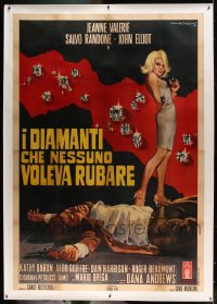 7p076 NO DIAMONDS FOR URSULA linen Italian 2p 1967 art of sexy Jeanne Valerie by Rodolfo Gasparri!