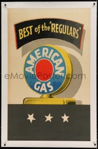 7p146 AMERICAN GAS linen 26x43 advertising poster 1950 Lucian Bernhard art, Best of the Regulars!