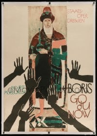 7p089 BORIS GODUNOV linen 32x45 East German stage play poster 1967 the opera by Modest Mussorgsky!