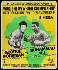 7p006 GEORGE FOREMAN VS. MUHAMMAD ALI 39x47 special poster 1974 Heavyweight Boxing Championship!