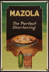 7p030 MAZOLA 28x41 advertising poster 1935 it makes the perfect shortening for pie crust!