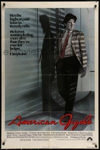 7r038 AMERICAN GIGOLO 1sh 1980 male prostitute Richard Gere is being framed for murder!