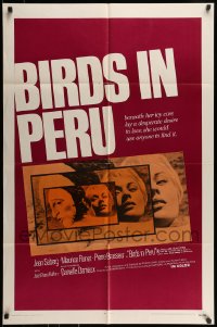 7r089 BIRDS IN PERU 1sh 1968 sexy Jean Seberg portraits, she would use anyone to find love!