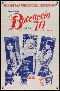 7r106 BOCCACCIO '70 1sh 1962 sexy Loren, Ekberg & Schneider, plus Fellini, De Sica & Visconti!