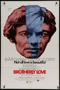 7r122 BROTHERLY LOVE 1sh 1970 Susannah York, Peter O'Toole, Not all love is beautiful!