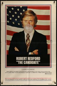 7r134 CANDIDATE 1sh 1972 great image of candidate Robert Redford blowing a bubble!